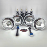RMS3301M2S - 5.75 (Gen1) Small Round Headlight Conversion Kit with 10,000 LM H4 LED Bulbs & Harness Adapters