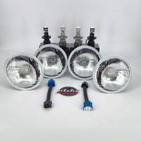RMS3301PRO - 5.75 (Gen3) Small Round Headlight Conversion Kit with 10,000 LM H4 Mini Projector LED Bulbs