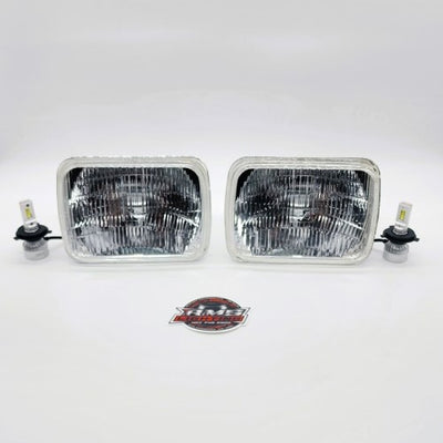 5x7 Large Square Headlight Conversion Kit with 30,000 LM H4 LED Bulbs (3 yr warranty)