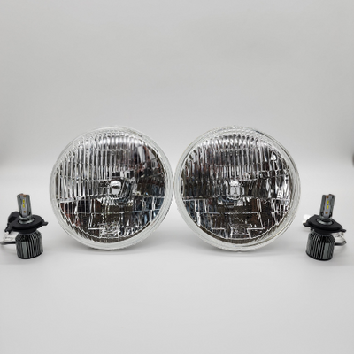 7" Round Headlight Conversion Kit with 10,000 LM H4 LED Bulb's (2yr Warranty)